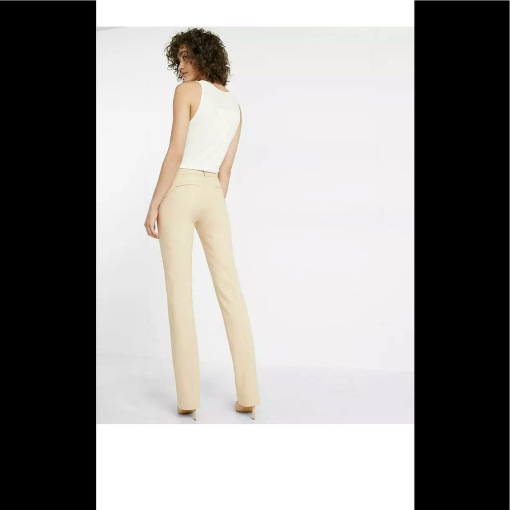 Express Tan/Beige Mid Rise Barely Boot Columnist Pants Sz 00